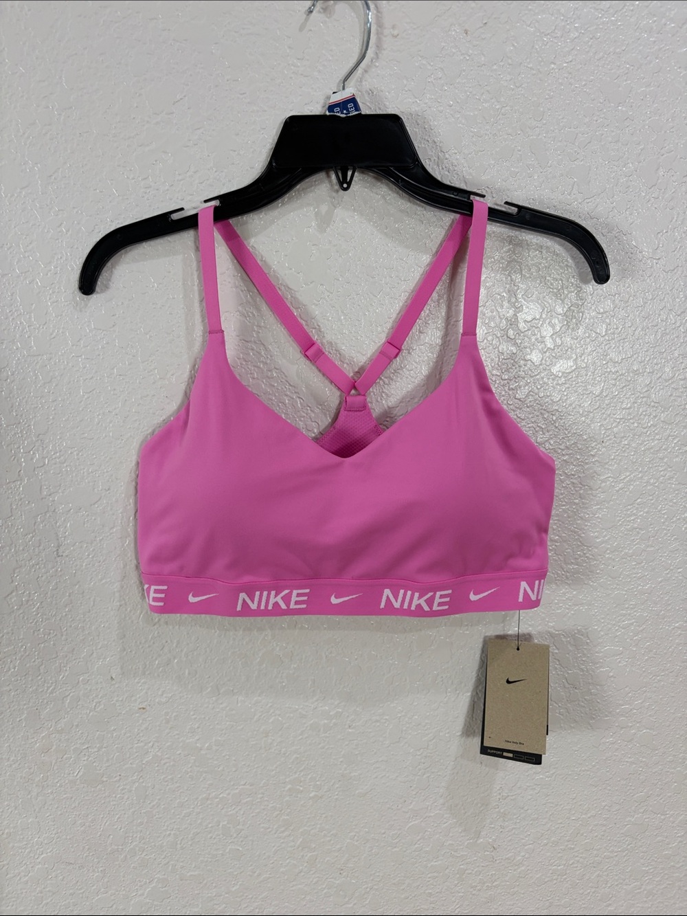 Nike Pink Strappy Light-Support Sports Bra,Size L